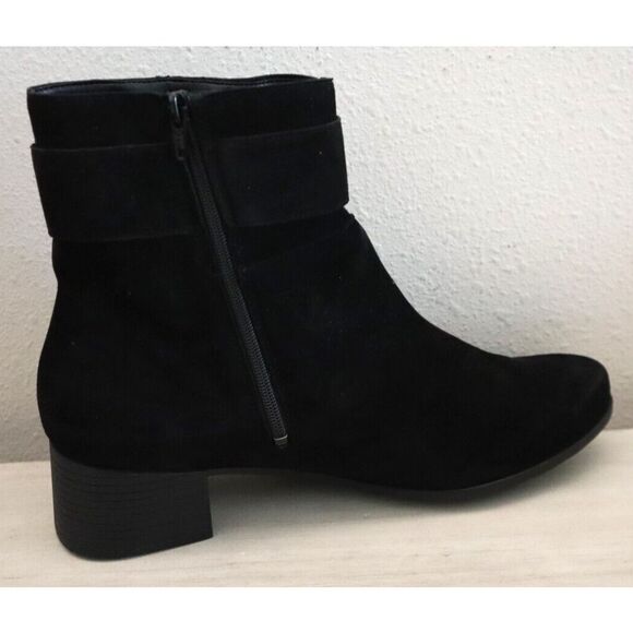 Mephisto Women's Sz 8.5 Black Gianina Suede Ankle Boots w/Buckle - Picture 5 of 10